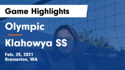 Olympic  vs Klahowya SS Game Highlights - Feb. 25, 2021