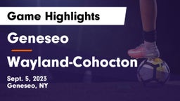 Geneseo  vs Wayland-Cohocton  Game Highlights - Sept. 5, 2023