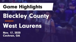 Bleckley County  vs West Laurens  Game Highlights - Nov. 17, 2020