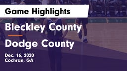 Bleckley County  vs Dodge County  Game Highlights - Dec. 16, 2020
