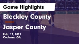 Bleckley County  vs Jasper County  Game Highlights - Feb. 12, 2021