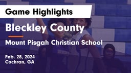Bleckley County  vs Mount Pisgah Christian School Game Highlights - Feb. 28, 2024