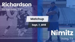Matchup: Richardson High vs. Nimitz  2018