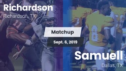 Matchup: Richardson High vs. Samuell  2019