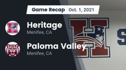 Recap: Heritage  vs. Paloma Valley  2021