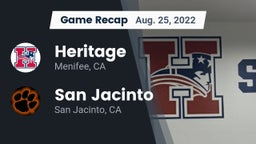 Recap: Heritage  vs. San Jacinto  2022