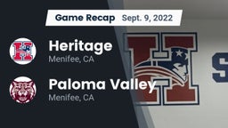 Recap: Heritage  vs. Paloma Valley  2022