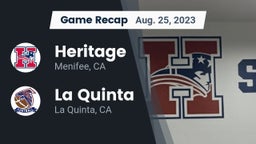 Recap: Heritage  vs. La Quinta  2023