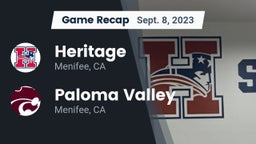 Recap: Heritage  vs. Paloma Valley  2023