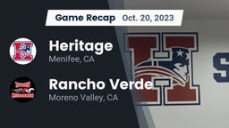 Recap: Heritage  vs. Rancho Verde  2023