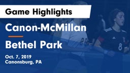 Canon-McMillan  vs Bethel Park  Game Highlights - Oct. 7, 2019