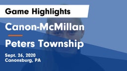 Canon-McMillan  vs Peters Township  Game Highlights - Sept. 26, 2020