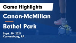 Canon-McMillan  vs Bethel Park  Game Highlights - Sept. 20, 2021