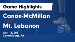 Canon-McMillan  vs Mt. Lebanon  Game Highlights - Oct. 11, 2021