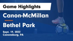 Canon-McMillan  vs Bethel Park  Game Highlights - Sept. 19, 2022