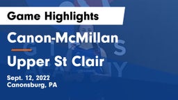 Canon-McMillan  vs Upper St Clair Game Highlights - Sept. 12, 2022