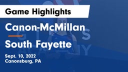 Canon-McMillan  vs South Fayette  Game Highlights - Sept. 10, 2022