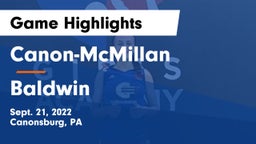 Canon-McMillan  vs Baldwin  Game Highlights - Sept. 21, 2022