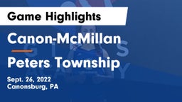 Canon-McMillan  vs Peters Township  Game Highlights - Sept. 26, 2022