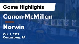 Canon-McMillan  vs Norwin  Game Highlights - Oct. 3, 2022