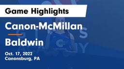 Canon-McMillan  vs Baldwin  Game Highlights - Oct. 17, 2022