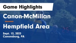 Canon-McMillan  vs Hempfield Area  Game Highlights - Sept. 13, 2023