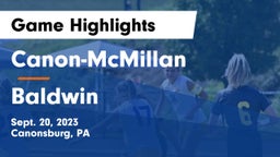 Canon-McMillan  vs Baldwin  Game Highlights - Sept. 20, 2023