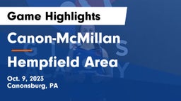 Canon-McMillan  vs Hempfield Area  Game Highlights - Oct. 9, 2023