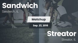 Matchup: Sandwich  vs. Streator  2016