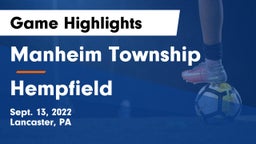 Manheim Township  vs Hempfield  Game Highlights - Sept. 13, 2022