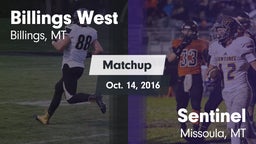 Matchup: Billings West High vs. Sentinel  2016