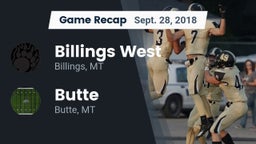 Recap: Billings West  vs. Butte  2018