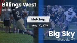 Matchup: Billings West High vs. Big Sky  2019