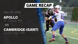 Recap: Apollo  vs. Cambridge-Isanti  2016