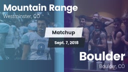 Matchup: Mountain Range vs. Boulder  2018