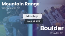 Matchup: Mountain Range vs. Boulder  2019