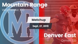 Matchup: Mountain Range vs. Denver East  2019