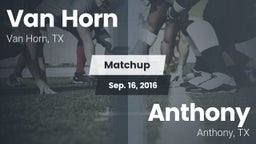 Matchup: Van Horn  vs. Anthony  2016