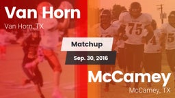 Matchup: Van Horn  vs. McCamey  2016