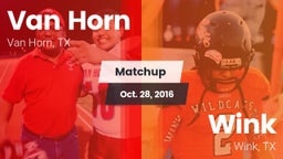 Matchup: Van Horn  vs. Wink  2016