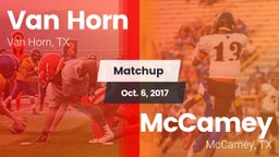 Matchup: Van Horn  vs. McCamey  2017
