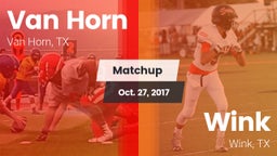 Matchup: Van Horn  vs. Wink  2017