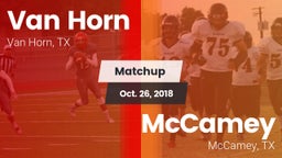 Matchup: Van Horn  vs. McCamey  2018