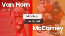 Matchup: Van Horn  vs. McCamey  2019