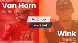 Matchup: Van Horn  vs. Wink  2019