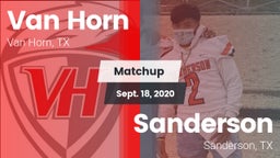 Matchup: Van Horn  vs. Sanderson  2020