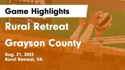 Rural Retreat  vs Grayson County  Game Highlights - Aug. 21, 2023