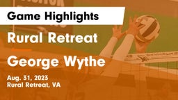 Rural Retreat  vs George Wythe  Game Highlights - Aug. 31, 2023