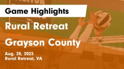 Rural Retreat  vs Grayson County  Game Highlights - Aug. 28, 2023