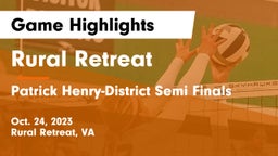 Rural Retreat  vs Patrick Henry-District Semi Finals Game Highlights - Oct. 24, 2023